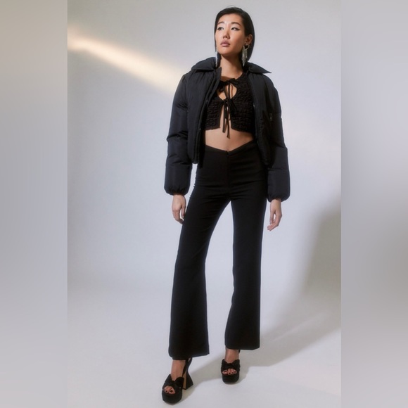 NWT UO Sylvie Bubble Knit Tie-Front Top - L fits like M - Picture 3 of 6